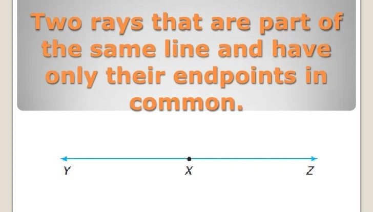 A pair of opposite rays that both contain r