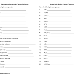 Naming binary compounds worksheet answers